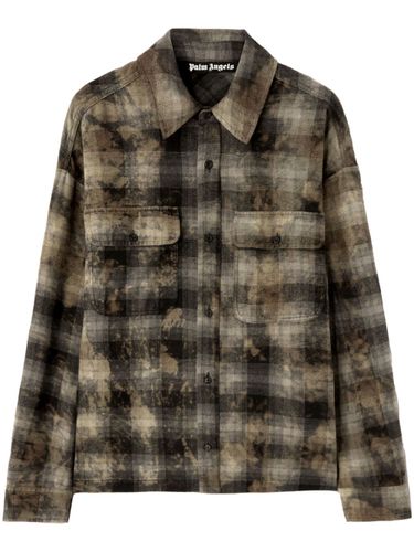 Shirt With Checked Print - Palm Angels - Modalova