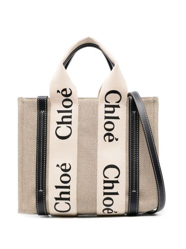 CHLOÉ - Woody Canvas And Leather Tote Bag - Chloé - Modalova