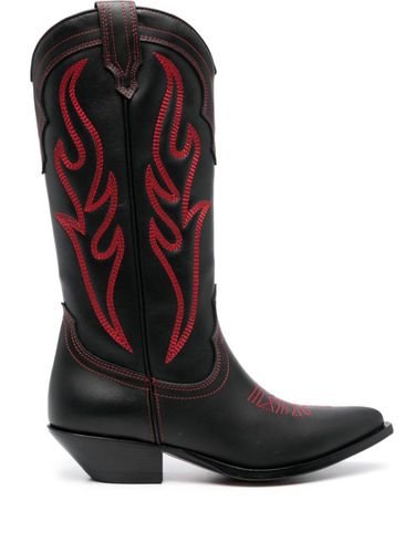 Embroidered Suede Western Boots - Sonora - Modalova