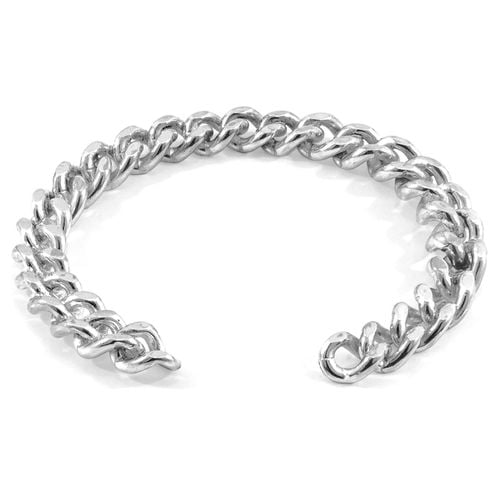 Crossjack Sail Silver Chain Bangle - ANCHOR & CREW - Modalova