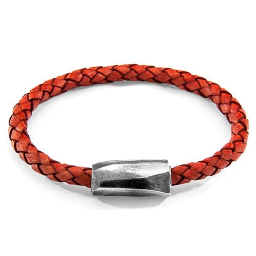 Amber Hayling Silver and Braided Leather Bracelet - ANCHOR & CREW - Modalova