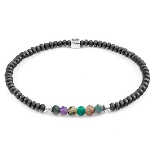 Multi-Gem Paralana Silver and Stone Bracelet - ANCHOR & CREW - Modalova