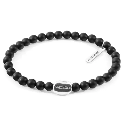 Agate GUSTATORY Coffee Bean Silver and Stone Bracelet - ANCHOR & CREW - Modalova
