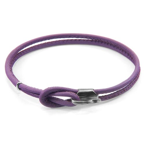 Lilac Orla Silver and Nappa Leather Bracelet - ANCHOR & CREW - Modalova