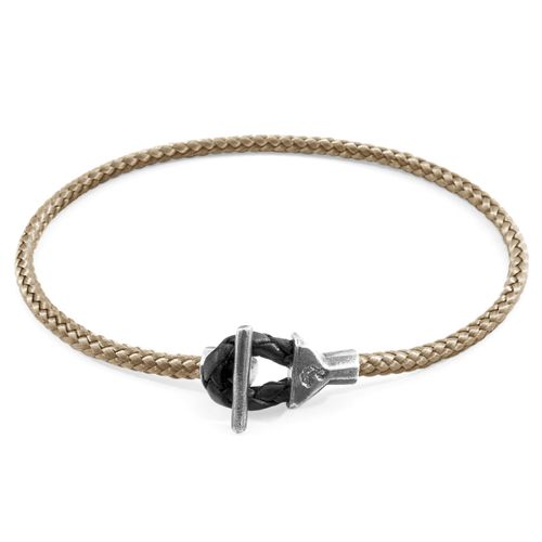 Sand Brown Cullen Silver and Rope Bracelet - ANCHOR & CREW - Modalova