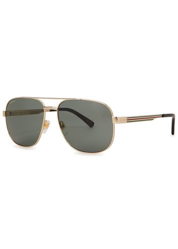 Aviator-style Sunglasses, Sunglasses, Striped Enamelled Arms - Gucci - Modalova