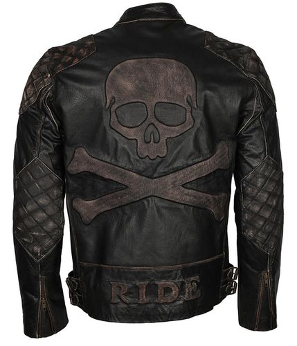 Sale Skull Rider Distressed Brown Jacket M - Feather skin - Modalova