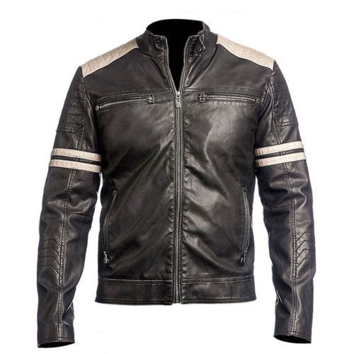 Cafe Racer Vintage Retro Motorbike Leather Jacket - Feather skin - Modalova