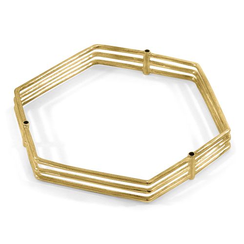 Walton Tri-Rail Maxi Geometric 9ct Yellow Bangle - ANCHOR & CREW - Modalova