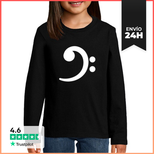 Camiseta Manga Larga Para Niños Clave De Fa (blanco) LaTostadora - latostadora.com - Modalova