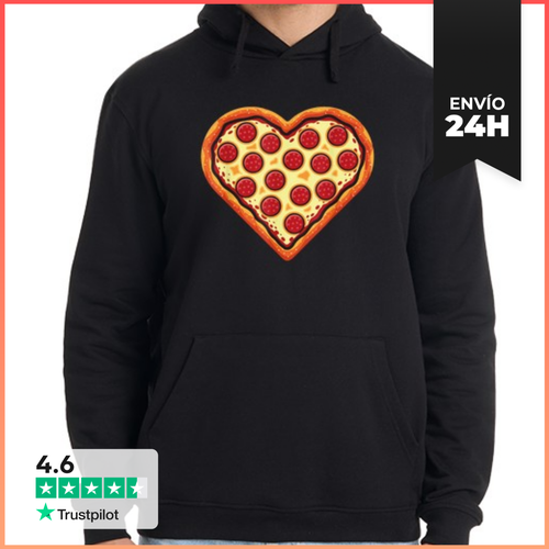 Sudadera Unisex Con Capucha Pizza Con Forma De Corazón Pizza - latostadora.com - Modalova