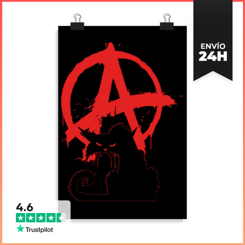 Póster Vertical Póster - Gato Anarquista Negro LaTostadora - latostadora.com - Modalova