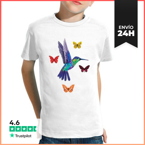 Camiseta Clásica Para Niños Colibrí Y Mariposas LaTostadora - latostadora.com - Modalova