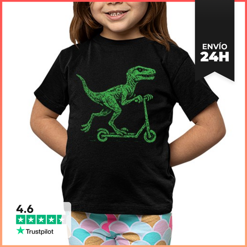 Camiseta Clásica Para Niños Velociraptor Dinosaurio Verde - latostadora.com - Modalova