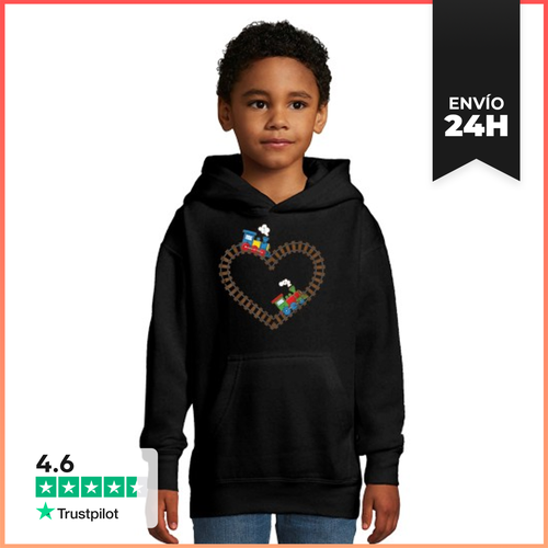 Sudadera Para Niños Con Capucha Trenes De San Valentín Corazón - latostadora.com - Modalova