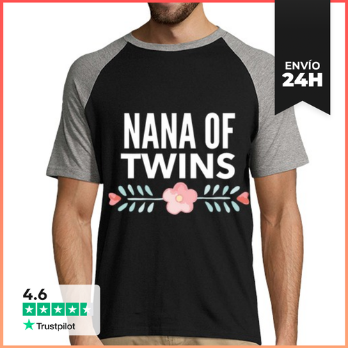 Camiseta Hombre, Estilo Béisbol Abuela De Gemelos Con Flor - latostadora.com - Modalova
