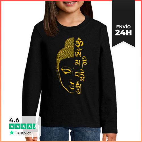 Camiseta Manga Larga Para Niños Buda Om Mani Padme Hum Mantra - latostadora.com - Modalova
