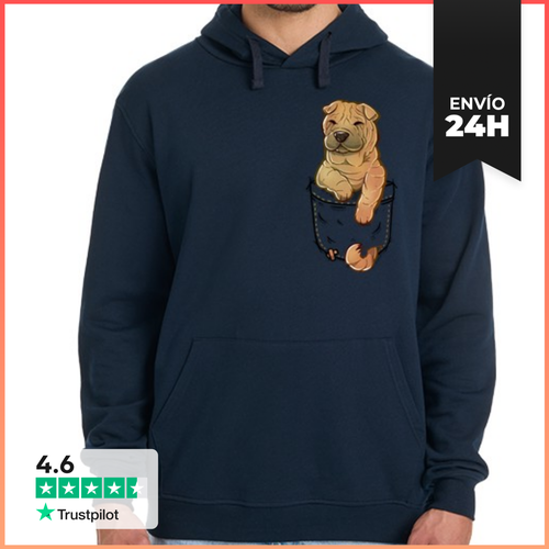 Sudadera Unisex Con Capucha Bolsillo Lindo Perro Shar Pei - latostadora.com - Modalova