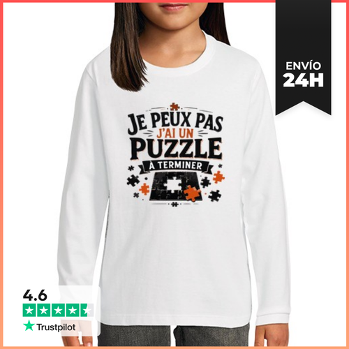 Camiseta Manga Larga Para Niños No Puedo Tengo Un Rompecabezas - latostadora.com - Modalova