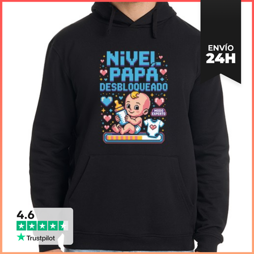 Sudadera Unisex Con Capucha NIVEL PAPÁ DESBLOQUEADO Paternidad - latostadora.com - Modalova