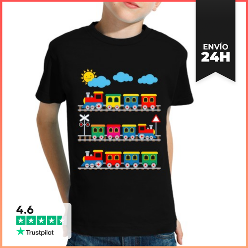 Camiseta Clásica Para Niños Tren De Juguete Infantil Con Vagones - latostadora.com - Modalova