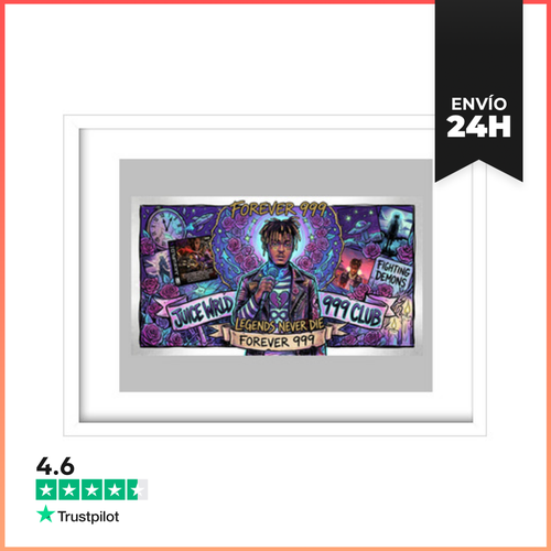 Cuadro Con Marco Horizontal Juice Wrld Forever Cuadro Blanco - latostadora.com - Modalova