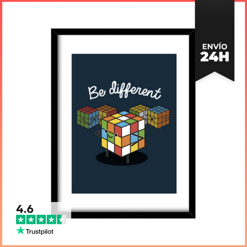 Cuadro Con Marco Vertical Be Different LaTostadora - latostadora.com - Modalova
