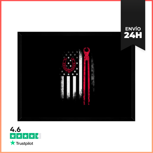 Cuadro Con Marco Horizontal Herramientas De Herrador Bandera - latostadora.com - Modalova