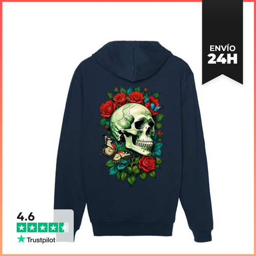 Sudadera Unisex Con Capucha Calavera Y Rosa LaTostadora - latostadora.com - Modalova