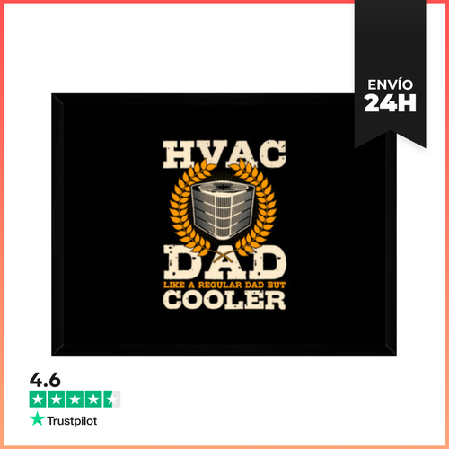 Cuadro Con Marco Horizontal Papá Técnico De HVAC En La Parte - latostadora.com - Modalova
