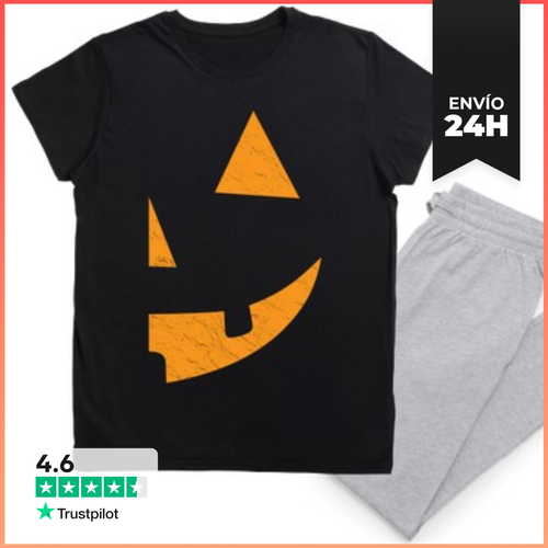 Pijama Media Calabaza Halloween Derecha Cara Tallada Disfraz - latostadora.com - Modalova