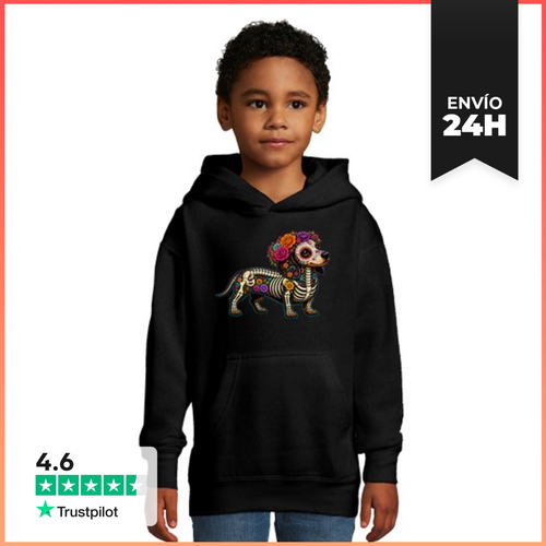 Sudadera Para Niños Con Capucha Dachshund Mexicano Día De Muertos - latostadora.com - Modalova
