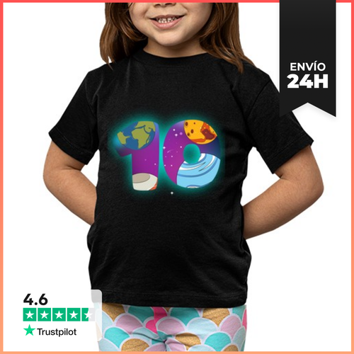 Camiseta Clásica Para Niños Espacio Cumpleaños 10 Décimo - latostadora.com - Modalova