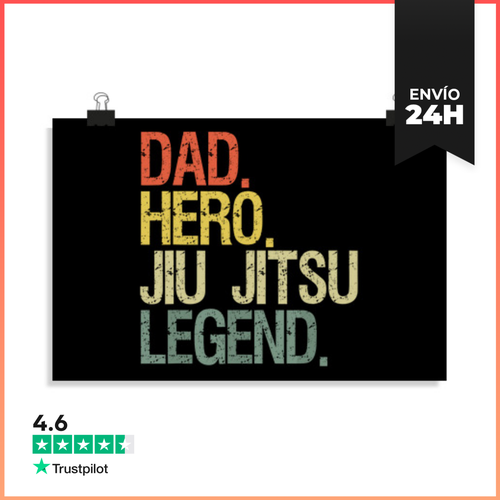 Póster Horizontal Papá De Jiu Jitsu LaTostadora - latostadora.com - Modalova