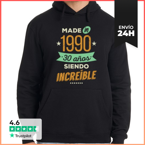 Sudadera Unisex Con Capucha Made In 1990, 30 Años Siendo - latostadora.com - Modalova