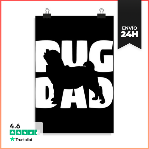 Póster Vertical Papá De Pug Regalo De Pug Papá Perro Papá - latostadora.com - Modalova