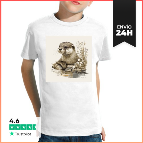 Camiseta Clásica Para Niños Nutria Sobre Las Rocas Al Borde Del - latostadora.com - Modalova