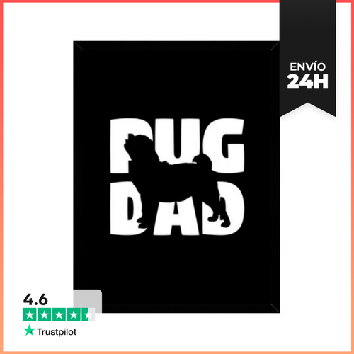 Cuadro Con Marco Vertical Papá De Pug Regalo De Pug Papá Perro - latostadora.com - Modalova