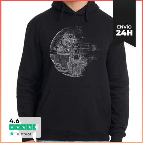 Sudadera Unisex Con Capucha Estrella De La Muerte Grey - latostadora.com - Modalova