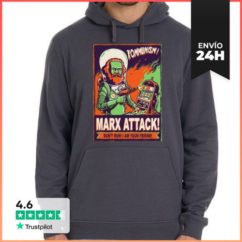 Sudadera Unisex Con Capucha Marx Attack LaTostadora - latostadora.com - Modalova