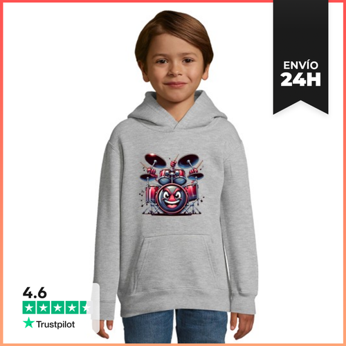 Sudadera Para Niños Con Capucha Batería Animada Rockera - latostadora.com - Modalova