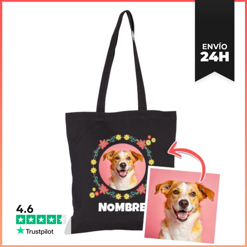 Bolsa De Tela Bolsa Circulo Flores Foto Personalizable - latostadora.com - Modalova