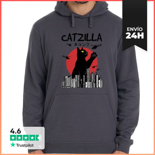 Sudadera Unisex Con Capucha Gato Gracioso Catzilla LaTostadora - latostadora.com - Modalova