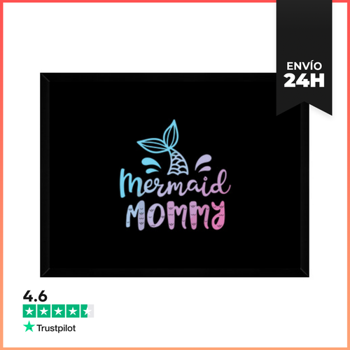 Cuadro Con Marco Horizontal Mamá Sirena Mujer Divertida Mamá Mamá - latostadora.com - Modalova