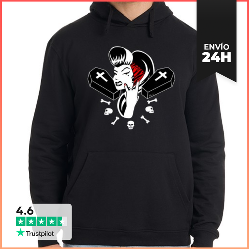 Sudadera Unisex Con Capucha Rockabilly Girl LaTostadora - latostadora.com - Modalova