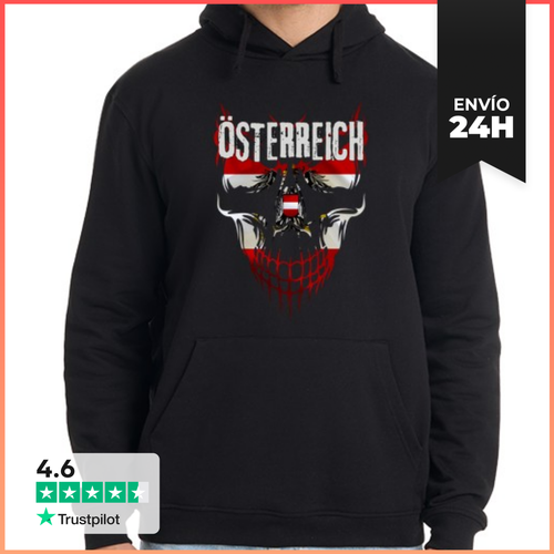 Sudadera Unisex Con Capucha Calavera Austria, Bandera Austria - latostadora.com - Modalova