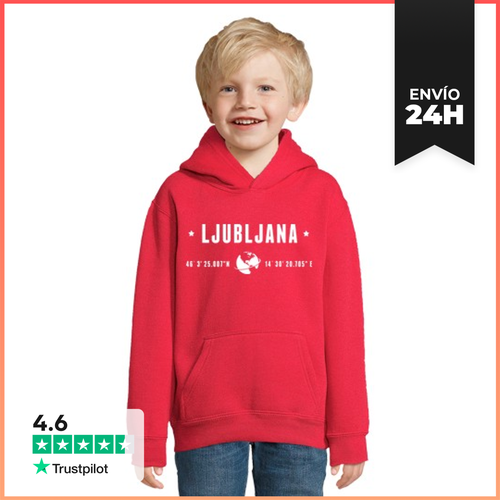 Sudadera Para Niños Con Capucha Ljubljana Texto Blanco - latostadora.com - Modalova