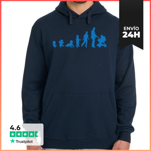 Sudadera Unisex Con Capucha Papá Evolución Buggy LaTostadora - latostadora.com - Modalova