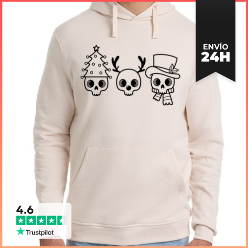 Sudadera Unisex Con Capucha CALAVERAS NAVIDEÑAS NAVIDAD - latostadora.com - Modalova