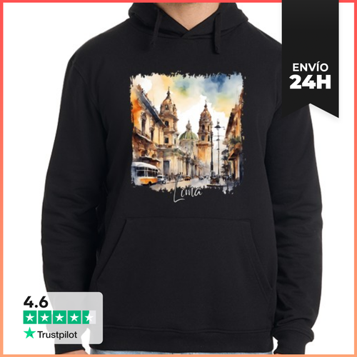 Sudadera Unisex Con Capucha Acuarela De Lima, Lima Perú - latostadora.com - Modalova